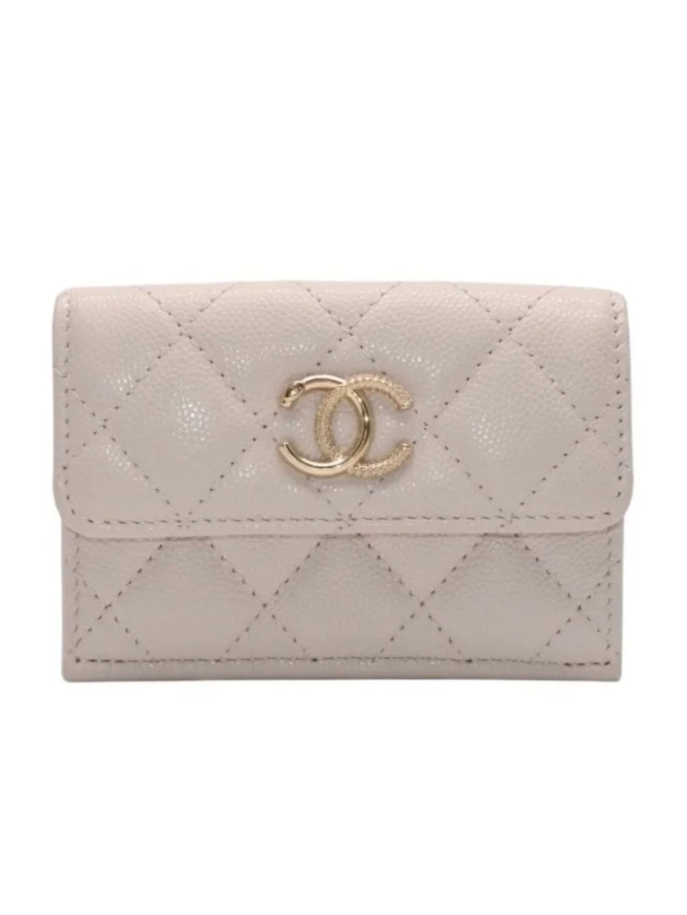 Chanel Classic Small Flap Wallet Base CC Logo Caviar Leather Pink